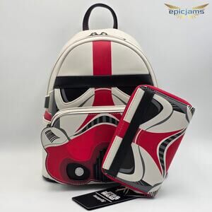 Loungefly Star Wars Incinerator Trooper Cosplay Mini Backpack & Wallet Set New